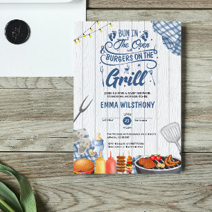 Bug im Oven & Burgers Grill Baby Shower Boy Einladung