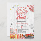 Bug im Oven & Burgers Grill Baby Shower Girl Einladung (Vorderseite)