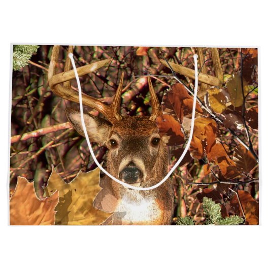 Bug in der Herbstsaison Szene White Schwanz Deer Große Geschenktüte (Rückseite)