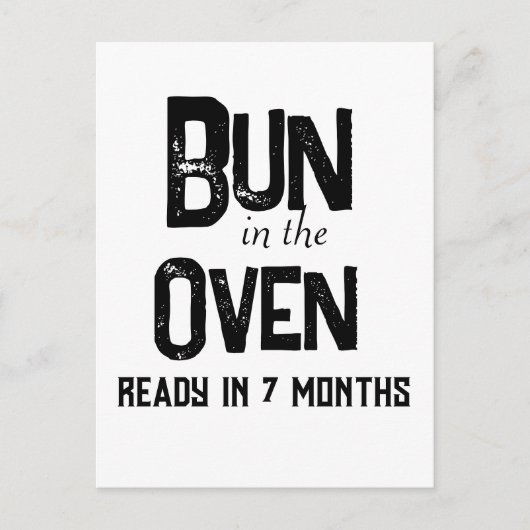 Bug in Oven Ready 7 Monate Schwangerschaft Ankündi Postkarte (Vorderseite)