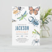 Bug Insect Boy Birthday Einladung (Stehend Vorderseite)