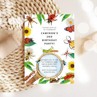 Bug Insect Boy Birthday Invitation Einladung