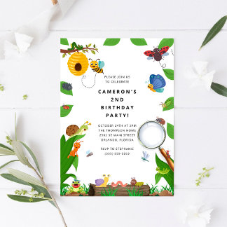 Bug Insect Boy Birthday Invitation Einladung