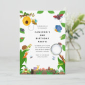 Bug Insect Boy Birthday Invitation Einladung (Stehend Vorderseite)