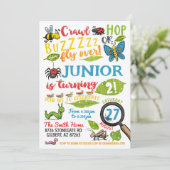 Bug Insect Einladung zum Geburtstag (Stehend Vorderseite)