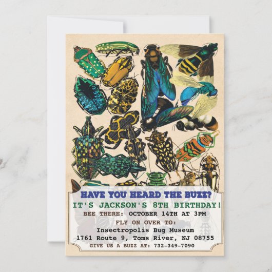 Bug Insect Einladung zum Geburtstag (Vorderseite)