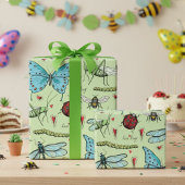 Bug Insekten der niedlichen grünen Liebe für Bug L Geschenkpapier