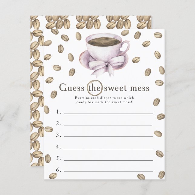 Bug Kaffee Babydusche Raten Sie das süße Schlamasp (Vorne/Hinten)