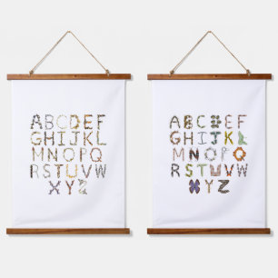 Bug Kinderzimmer Alphabet Dekoration - Niedliches Wandteppich Mit Holzrahmen