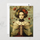 Bug Lady Creepy Vintag Retro Postkarte (Vorne/Hinten)