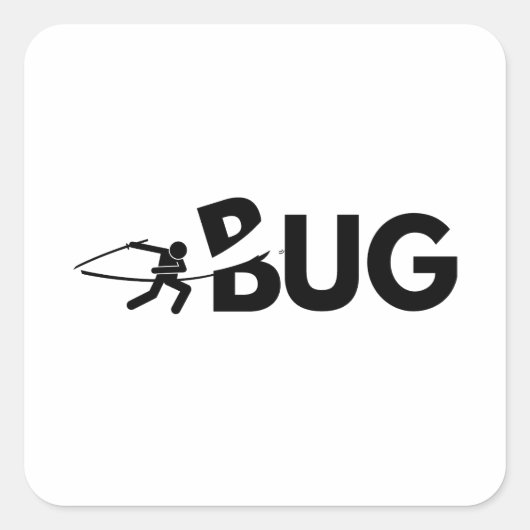 Bug-Laser Quadratischer Aufkleber (Vorderseite)
