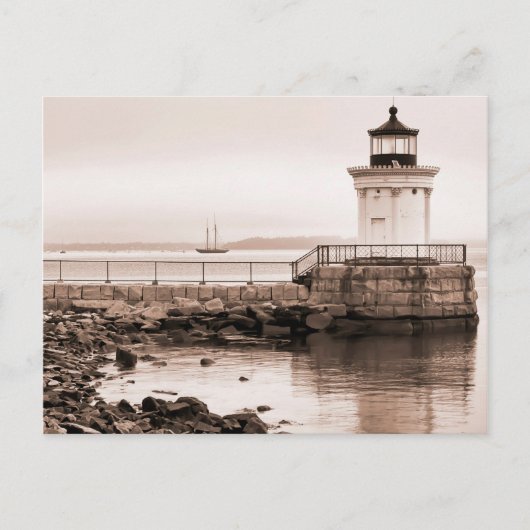Bug Light, Portland Breakwater Light Postcard Postkarte (Vorderseite)