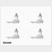 Bug Light Sketch Ovaler Aufkleber (Blatt)