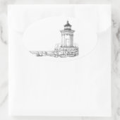 Bug Light Sketch Ovaler Aufkleber (Tasche)