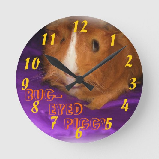 BUG-MIT AUGEN PIGGY Guinea Pig Uhr (Vorderseite)