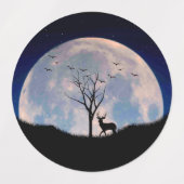 Bug mit Big Rack gegen Vollmond Etiketten (Design 2)