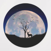 Bug mit Big Rack gegen Vollmond Etiketten (Design 1)
