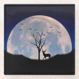 Bug mit Big Rack gegen Vollmond Glasuntersetzer