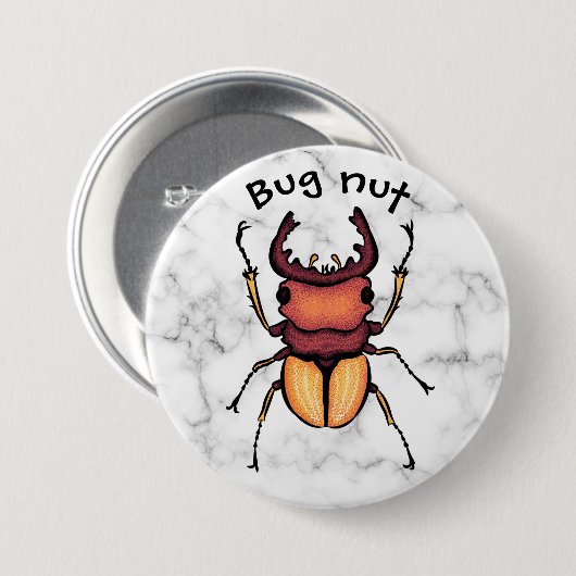 Bug Nut Beetle Insect Art Entomology Button (Vorne & Hinten)