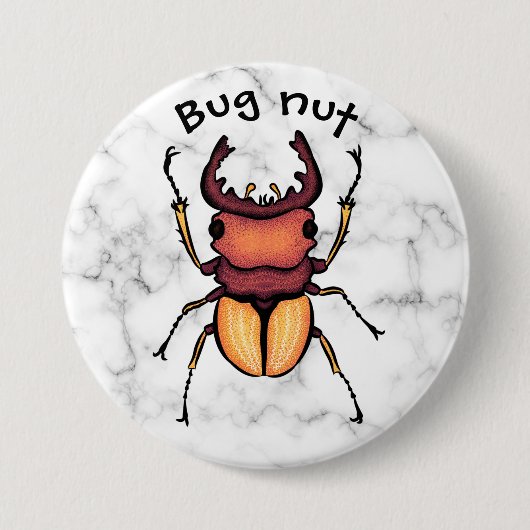Bug Nut Beetle Insect Art Entomology Button (Vorderseite)