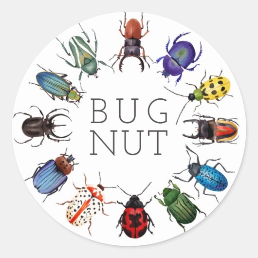 Bug Nut Classic Round Sticker (Vorderseite)