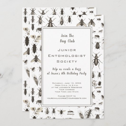 Bug oder Insektenthema Geburtstagsparty (Vorne/Hinten)