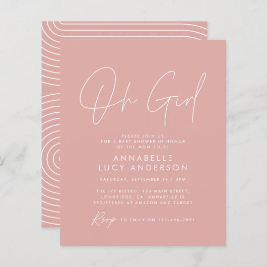 Bug-oh-Mädchen-Duschskript pink (Vorne/Hinten)