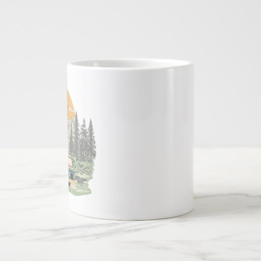 Bug-Out Boss Camper Van Adventure in den Bergen Jumbo-Tasse (Vorderseite)