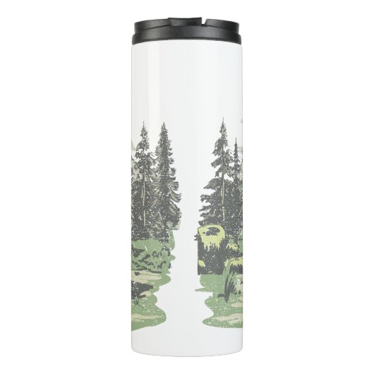 Bug-Out Boss Camper Van Adventure in den Bergen Thermosbecher (Rückseite)