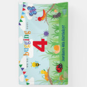 Bug Party Geburtstag Niedlich farbiges Banner (Vertikal)