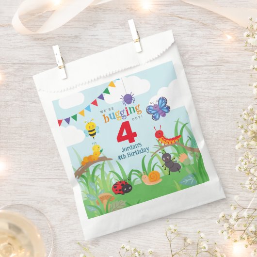Bug Party Geburtstag Niedlich Geschenktütchen (Ausgeschnitten)