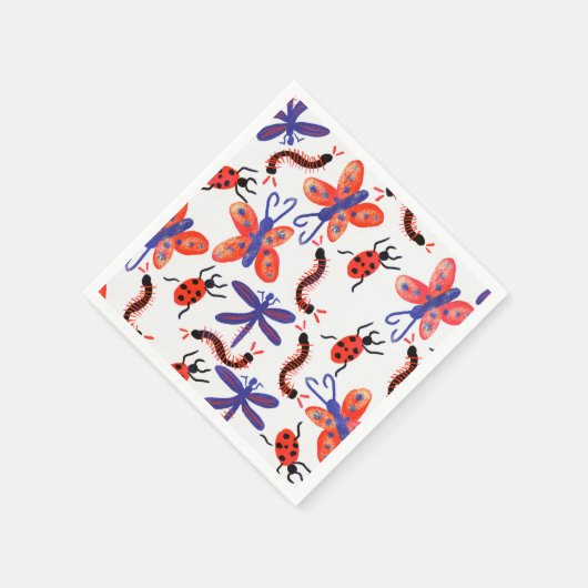 Bug Party Insect Birthday Summer Collection Serviette (Ecke)