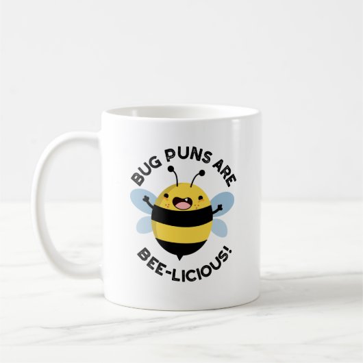 Bug Puns sind ein bizarres, lustiges Bienenpun Kaffeetasse (Links)