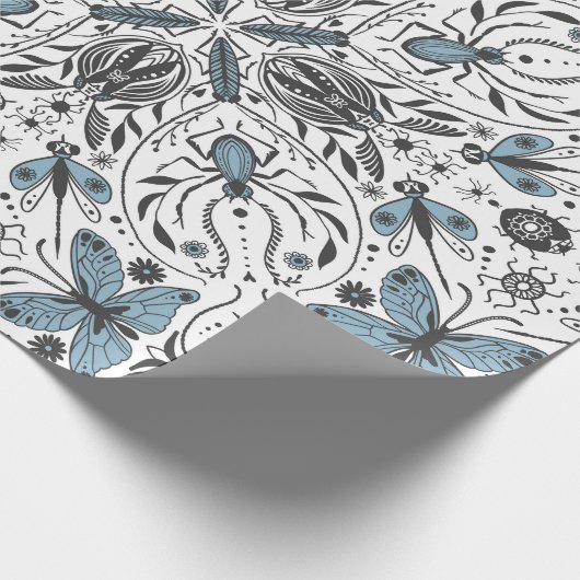 Bug, schwarz und blau geschenkpapier (Ecke)