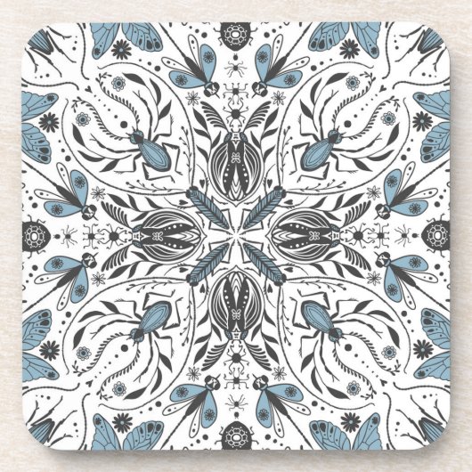 Bug, schwarz und blau getränkeuntersetzer (Vorderseite)