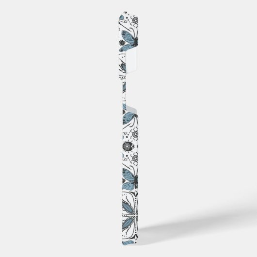 Bug, schwarz und blau iPhone hülle (Linke Seite)