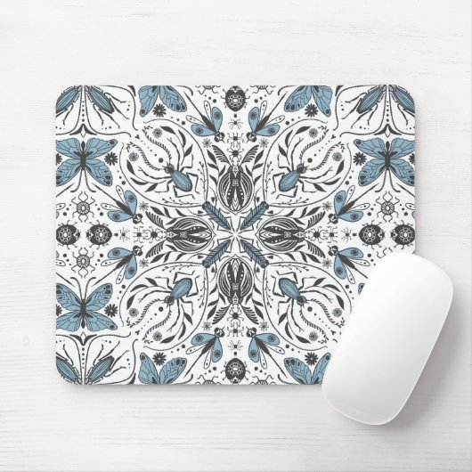 Bug, schwarz und blau mousepad (Mit Mouse)