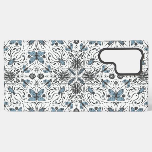 Bug, schwarz und blau samsung galaxy hülle (Rückseite (Horizontal))