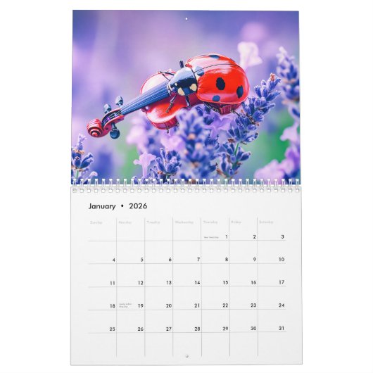 Bug Symphony – Musical Insects in Bloom 2026 Kalender (Jan 2026)