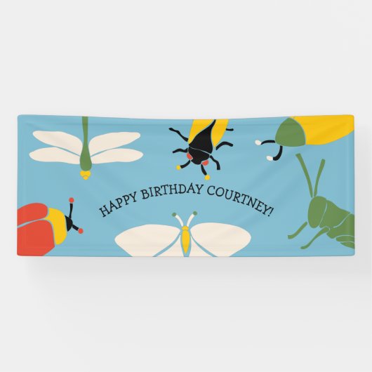 Bug Themed Custom Message Party Banner (Horizontal)