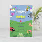 Bug Themed Kindergeburtstag Einladung Creepy Crawl (Stehend Vorderseite)