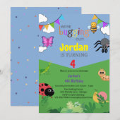 Bug Themed Kindergeburtstag Einladung Creepy Crawl (Vorne/Hinten)