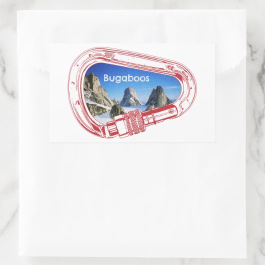 Bugaboos Climbing Carabiner Rechteckiger Aufkleber (Tasche)