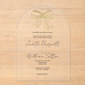 Bugband-Hochzeit mit weißem Glitzer Acryleinladungen (Vorderseite)