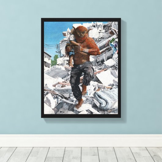 Bugbär Hero Rettung Kinderfantasy Leinwand Print (Insitu (Holzboden))
