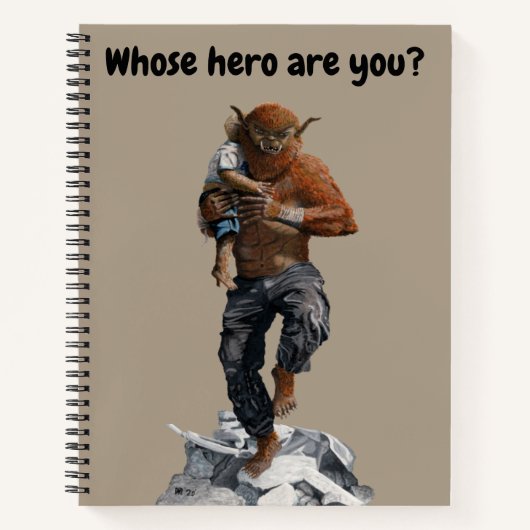 Bugbear Hero Child Rescue Fantasy Art Notebook Notizblock (Vorderseite)