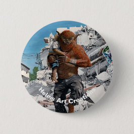 Bugbear hero retcuing Child Fantasy Art Button