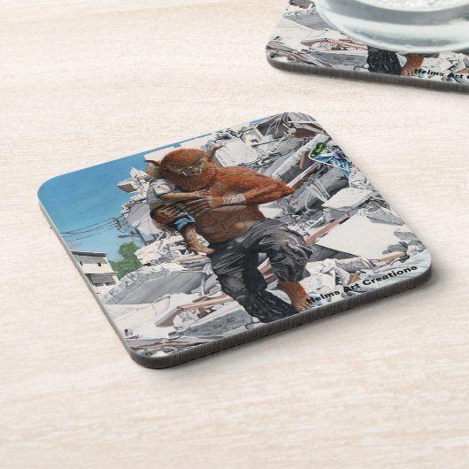 Bugbear hero Rettend Kinderfantasy Plastic Unterse Getränkeuntersetzer (Linke Seite)