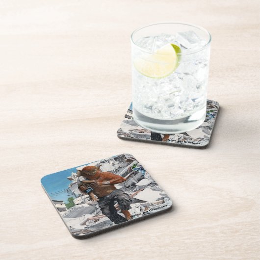 Bugbear hero Rettend Kinderfantasy Plastic Unterse Getränkeuntersetzer (Rechte Seite)