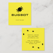 Bugbot-Logo | Technologie- oder Robotik-Marke Quadratische Visitenkarte (Vorne/Hinten)